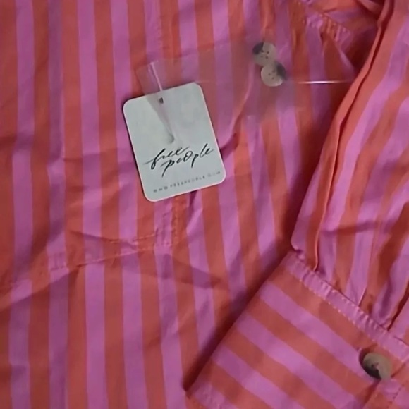 NWT We The Free People Freddie Striped Shirt Orange Combo MSRP $128 Size
XL - Picture 6 of 11